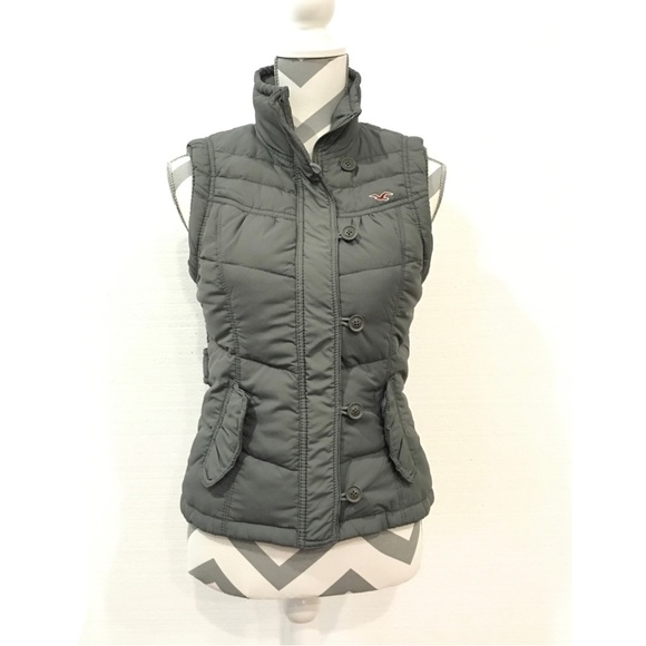 Hollister Puffer Vest -Soft Shell Gray -Size M - Picture 1 of 7